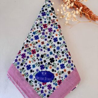 minik çiçek desen pamuk soft eşarp 28031986- Pudra