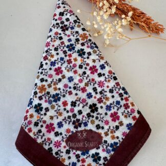 minik çiçek desen pamuk soft eşarp 28031986- Kahverengi