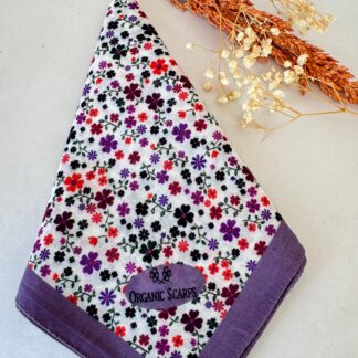 minik çiçek desen pamuk soft eşarp 28031986- Mürdüm