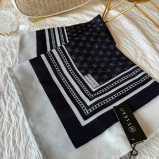 Vakko Desen Pamuk Soft Eşarp - Siyah/Gümüş