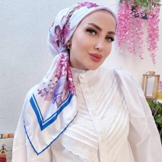 Vakko Çiçek Desen Eşarp - Saks