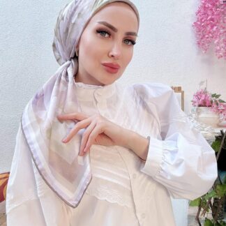 Vakko Çiçek Desen Eşarp - Soft Lavanta