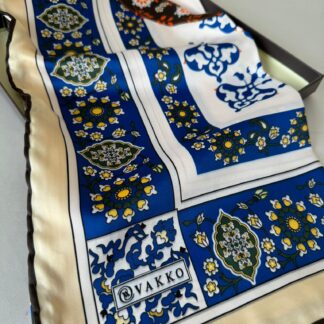 Otantik Desen Vakko Twill Eşarp 77008 - Saks