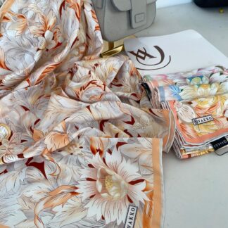 Vakko Çiçek Desen Twill Eşarp 77006 - Mango