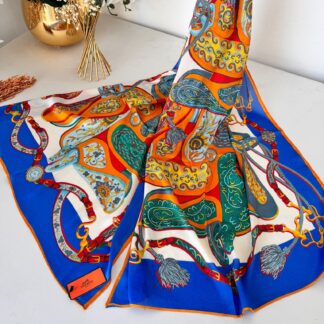 Hermes İthal Vual İpek Şal 44983 - Yeni Sezon Saks