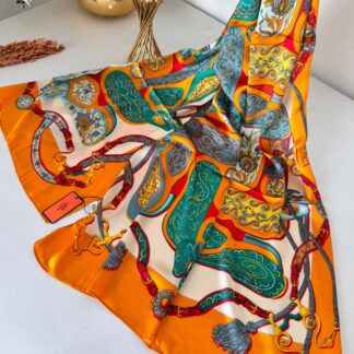 Hermes İthal Vual İpek Şal 44983 - Yeni Sezon Turuncu