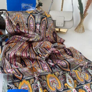 Etro Desen Vual İpek Şal 74839 - Haki