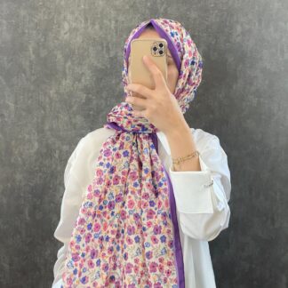 Çiçek Deen Pamuk Soft Şal 424434 - Eflatun