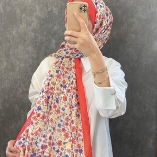 Çiçek Deen Pamuk Soft Şal 424434 - Turuncu