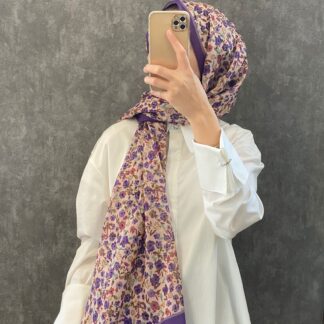 Çiçek Deen Pamuk Soft Şal 424434 - Mürdüm