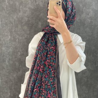 Çiçek Deen Pamuk Soft Şal 424434 - Siyah