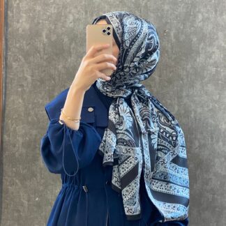 İTHAL ETRO DESEN NEW VUAL İPEK ŞAL 44344 -Gece