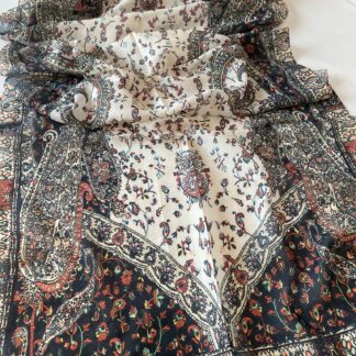 Etro Etnik Desen Pamuk Soft Şal 37631 - Krem/kahve