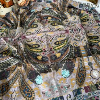 Etro Desen Pamuk Soft Eşarp -hardal/kahve
