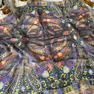 Etro Desen Pamuk Soft Eşarp -turuncu/siyah
