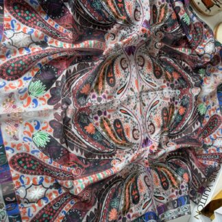 Etro Desen Pamuk Soft Eşarp -bordo/kahve