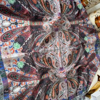 Etro Desen Pamuk Soft Eşarp -bordo/krem