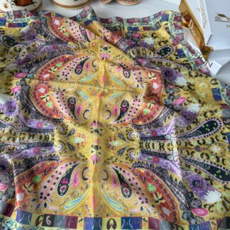 Etro Desen Pamuk Soft Eşarp -sarı/turuncu