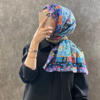 Etro Etnik Desen Pamuk Soft Şal -852085-turkuaz
