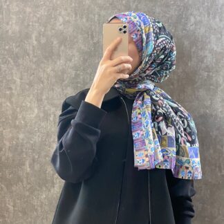 Etro Etnik Desen Pamuk Soft Şal -852085-kahve/mavi