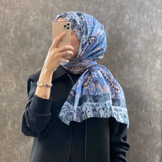 Etro Etnik Desen Pamuk Soft Şal -852085-mavi