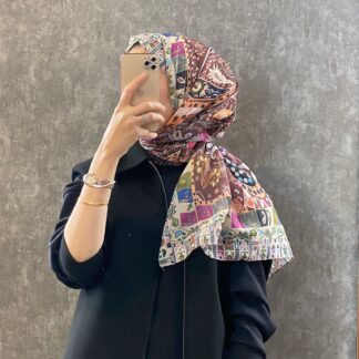 Etro Etnik Desen Pamuk Soft Şal -852085 kahve/turuncu