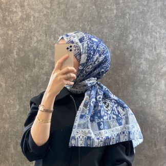 Etro Etnik Desen Pamuk Soft Şal -852085-indigo