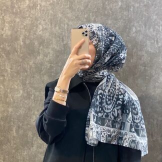Etro Etnik Desen Pamuk Soft Şal -852085-siyah/beyaz