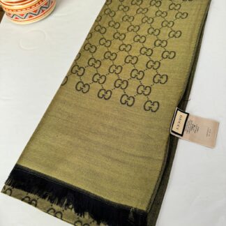 İtal yün ipek şal -025802 Yağ Yeşili