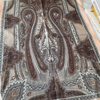 Etnik desen pamuk soft şal-321654 EKRU/KAHVE
