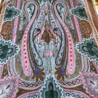 Etnik desen pamuk soft şal-321654 KARAMEL/PEMBE
