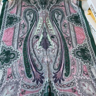 Etnik desen pamuk soft şal-321654 YEŞİL/PEMBE