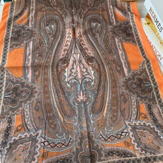Etnik desen pamuk soft şal-321654 KAHVE/TURUNCU