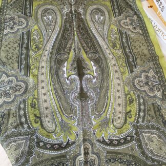 Etnik desen pamuk soft şal-321654 YAĞ YEŞİLİ/VİZON
