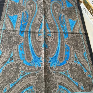Etro Pamuk İpek Şal -987654 SİYAH/MAVİ