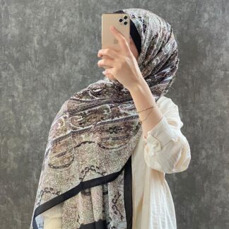 ETRO VUAL İPEK ŞAL 36987 - siyah/koyu kahve