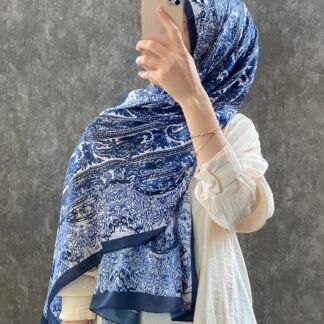 ETRO VUAL İPEK ŞAL 36987 - indigo mavi