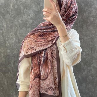 ETRO VUAL İPEK ŞAL 36987 - kahve/kızıl