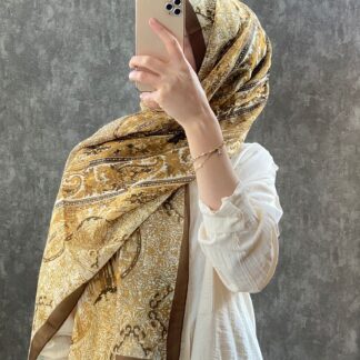 ETRO VUAL İPEK ŞAL 36987 -kahve/hardal