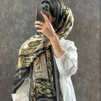 Versace Vual İpek Şal 614412 - Siyah