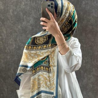 VERSACE İTHAL VUAL 0 İPEK ŞAL -78963 zümrüt