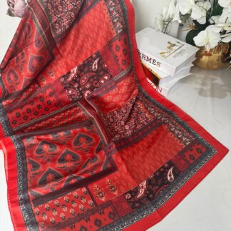 Etnik Desen Pamuk Soft Şal 83923 - Kiremit