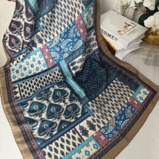 Etnik Desen Pamuk Soft Şal 83923 - Bebe Mavi