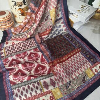 Etnik Desen Pamuk Soft Şal 83923 - Siyah/Kırmızı