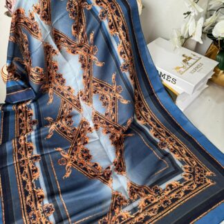 Etnik Desen Pamuk Soft Şal 83924 - Mavi
