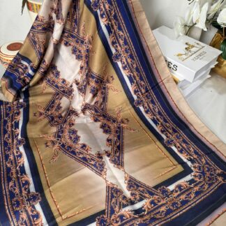 Etnik Desen Pamuk Soft Şal 83924 - Lacivert