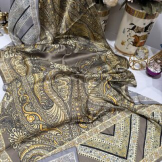 Etro Desen İthal New Vual ipek şal - vizon/sarı
