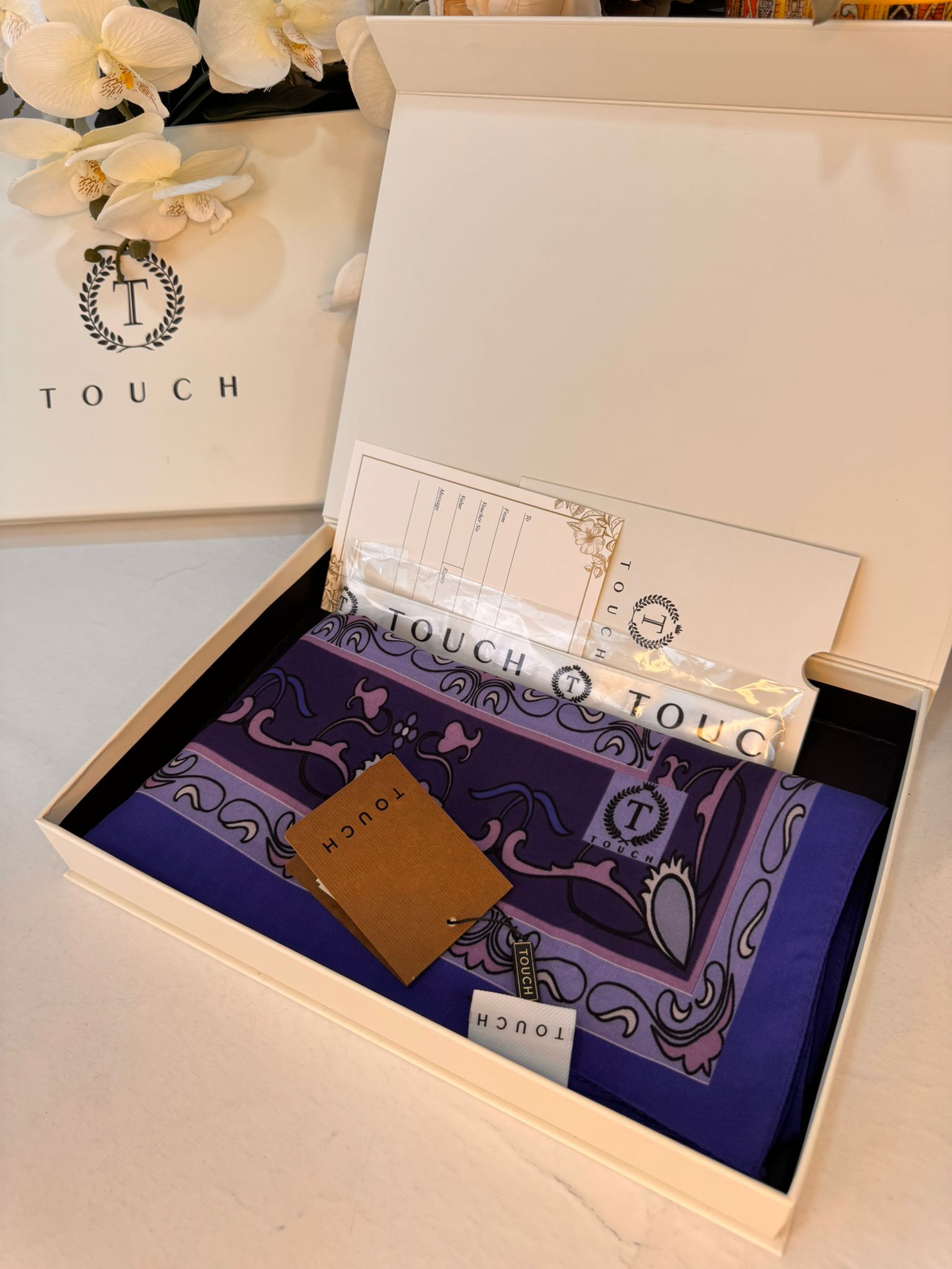 Touch İthal İberya Işığı Pamuk İpek Şal 63455 - Morcivert - Image 2