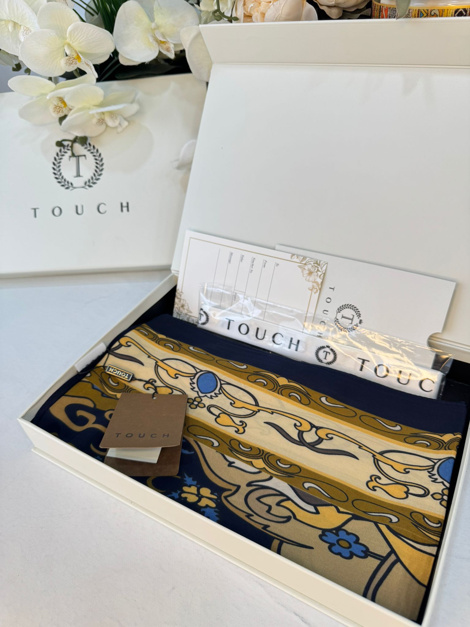 Touch İthal İberya Işığı Pamuk İpek Şal 63455 - Lacivert - Image 2