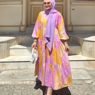 Mango Tropik Elbise - Günbatımı